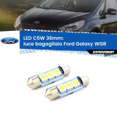 0 Luce Bagagliaio LED c5w 36mm Ford Galaxy WGR 1995 - 2006 (Coppia) C5W C10W Led Canbus 36mm a 3 Ultra Led Xenovision - Bianco Lunare 6000k (Coppia)