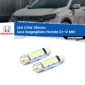 0 Luce Bagagliaio LED c5w 36mm Honda Cr-V Mk1 1995 - 2000 (Coppia) C5W C10W Led Canbus 36mm a 3 Ultra Led Xenovision - Bianco Lunare 6000k (Coppia)