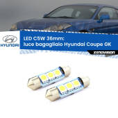 0 Luce Bagagliaio LED c5w 36mm Hyundai Coupe GK 2002 - 2009 (Coppia) C5W C10W Led Canbus 36mm a 3 Ultra Led Xenovision - Bianco Lunare 6000k (Coppia)