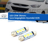 0 Luce Bagagliaio LED c5w 36mm Hyundai IX35  2009 - 2015 (Coppia) C5W C10W Led Canbus 36mm a 3 Ultra Led Xenovision - Bianco Lunare 6000k (Coppia)