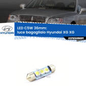 0 Luce Bagagliaio LED c5w 36mm Hyundai XG XG 1998 - 2005 (Coppia) C5W C10W Led Canbus 36mm a 3 Ultra Led Xenovision - Bianco Lunare 6000k (Coppia)