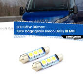 0 Luce Bagagliaio LED c5w 36mm Iveco Daily III Mk1 2014 - 2016 (Coppia) C5W C10W Led Canbus 36mm a 3 Ultra Led Xenovision - Bianco Lunare 6000k (Coppia)