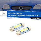 0 Luce Bagagliaio LED c5w 36mm Mercedes SLK R170 1996 - 2004 (Coppia) C5W C10W Led Canbus 36mm a 3 Ultra Led Xenovision - Bianco Lunare 6000k (Coppia)
