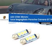 0 Luce Bagagliaio LED c5w 36mm Porsche Carrera GT 980 2003 - 2006 (Coppia) C5W C10W Led Canbus 36mm a 3 Ultra Led Xenovision - Bianco Lunare 6000k (Coppia)