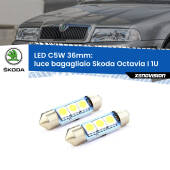 0 Luce Bagagliaio LED c5w 36mm Skoda Octavia I 1U 1996 - 2010 (Coppia) C5W C10W Led Canbus 36mm a 3 Ultra Led Xenovision - Bianco Lunare 6000k (Coppia)