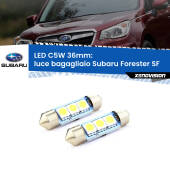0 Luce Bagagliaio LED c5w 36mm Subaru Forester SF 1997 - 2002 (Coppia) C5W C10W Led Canbus 36mm a 3 Ultra Led Xenovision - Bianco Lunare 6000k (Coppia)