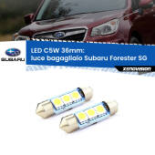 0 Luce Bagagliaio LED c5w 36mm Subaru Forester SG 2002 - 2012 (Coppia) C5W C10W Led Canbus 36mm a 3 Ultra Led Xenovision - Bianco Lunare 6000k (Coppia)
