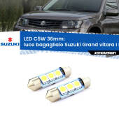 0 Luce Bagagliaio LED c5w 36mm Suzuki Grand vitara I FT, HT 1998 - 2006 (Coppia) C5W C10W Led Canbus 36mm a 3 Ultra Led Xenovision - Bianco Lunare 6000k (Coppia)