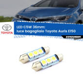 0 Luce Bagagliaio LED c5w 36mm Toyota Auris E150 2006 - 2012 (Coppia) C5W C10W Led Canbus 36mm a 3 Ultra Led Xenovision - Bianco Lunare 6000k (Coppia)