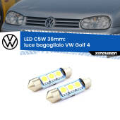 0 Luce Bagagliaio LED c5w 36mm VW Golf 4 Versione 1 (Coppia) C5W C10W Led Canbus 36mm a 3 Ultra Led Xenovision - Bianco Lunare 6000k (Coppia)