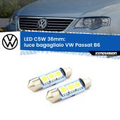 0 Luce Bagagliaio LED c5w 36mm VW Passat B6 2005 - 2010 (Coppia) C5W C10W Led Canbus 36mm a 3 Ultra Led Xenovision - Bianco Lunare 6000k (Coppia)
