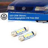 0 Luce Bagagliaio LED c5w 36mm VW Polo 6N2 1999 - 2001 (Coppia) C5W C10W Led Canbus 36mm a 3 Ultra Led Xenovision - Bianco Lunare 6000k (Coppia)