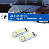 0 Luce Bagagliaio LED c5w 41mm Alfa romeo 146 1994 - 2001 (Coppia) C5W C10W Led Canbus 41mm a 3 Ultra Led Xenovision - Bianco Lunare 6000k (Coppia)