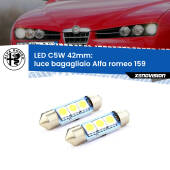 0 Luce Bagagliaio LED c5w 41mm Alfa romeo 159  2005 - 2012 (Coppia) C5W C10W Led Canbus 41mm a 3 Ultra Led Xenovision - Bianco Lunare 6000k (Coppia)