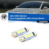 0 Luce Bagagliaio LED c5w 41mm Alfa romeo Brera  2006 - 2010 (Coppia) C5W C10W Led Canbus 41mm a 3 Ultra Led Xenovision - Bianco Lunare 6000k (Coppia)
