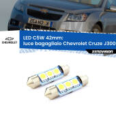 0 Luce Bagagliaio LED c5w 41mm Chevrolet Cruze J300 2009 - 2019 (Coppia) C5W C10W Led Canbus 41mm a 3 Ultra Led Xenovision - Bianco Lunare 6000k (Coppia)