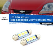 0 Luce Bagagliaio LED c5w 41mm Chevrolet Matiz Mk2 2005 - 2011 (Coppia) C5W C10W Led Canbus 41mm a 3 Ultra Led Xenovision - Bianco Lunare 6000k (Coppia)