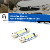 0 Luce Bagagliaio LED c5w 41mm Citroën C1 II 2014 in poi (Coppia) C5W C10W Led Canbus 41mm a 3 Ultra Led Xenovision - Bianco Lunare 6000k (Coppia)