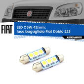 0 Luce Bagagliaio LED c5w 41mm Fiat Doblo 223 2000 - 2010 (Coppia) C5W C10W Led Canbus 41mm a 3 Ultra Led Xenovision - Bianco Lunare 6000k (Coppia)
