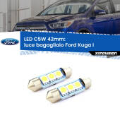 0 Luce Bagagliaio LED c5w 41mm Ford Kuga I  2008 - 2012 (Coppia) C5W C10W Led Canbus 41mm a 3 Ultra Led Xenovision - Bianco Lunare 6000k (Coppia)