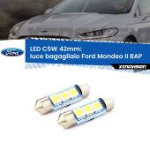 0 Luce Bagagliaio LED c5w 41mm Ford Mondeo II BAP 1996 - 2000 (Coppia) C5W C10W Led Canbus 41mm a 3 Ultra Led Xenovision - Bianco Lunare 6000k (Coppia)
