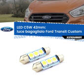 0 Luce Bagagliaio LED c5w 41mm Ford Transit Custom 2012 - 2022 (Coppia) C5W C10W Led Canbus 41mm a 3 Ultra Led Xenovision - Bianco Lunare 6000k (Coppia)