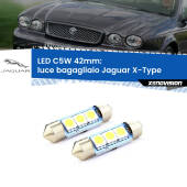 0 Luce Bagagliaio LED c5w 41mm Jaguar X-Type  2001 - 2009 (Coppia) C5W C10W Led Canbus 41mm a 3 Ultra Led Xenovision - Bianco Lunare 6000k (Coppia)
