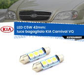 0 Luce Bagagliaio LED c5w 41mm KIA Carnival VQ 2005 - 2013 (Coppia) C5W C10W Led Canbus 41mm a 3 Ultra Led Xenovision - Bianco Lunare 6000k (Coppia)