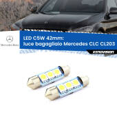 0 Luce Bagagliaio LED c5w 41mm Mercedes CLC CL203 2008 - 2011 (Coppia) C5W C10W Led Canbus 41mm a 3 Ultra Led Xenovision - Bianco Lunare 6000k (Coppia)
