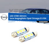 0 Luce Bagagliaio LED c5w 41mm Opel Omega B V94 1994 - 2003 (Coppia) C5W C10W Led Canbus 41mm a 3 Ultra Led Xenovision - Bianco Lunare 6000k (Coppia)