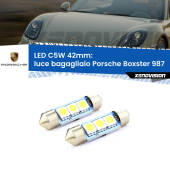 0 Luce Bagagliaio LED c5w 41mm Porsche Boxster 987 2004 - 2012 (Coppia) C5W C10W Led Canbus 41mm a 3 Ultra Led Xenovision - Bianco Lunare 6000k (Coppia)
