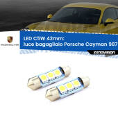 0 Luce Bagagliaio LED c5w 41mm Porsche Cayman 987 2005 - 2013 (Coppia) C5W C10W Led Canbus 41mm a 3 Ultra Led Xenovision - Bianco Lunare 6000k (Coppia)