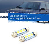 0 Luce Bagagliaio LED c5w 41mm Saab 9-3 Mk1 1998 - 2002 (Coppia) C5W C10W Led Canbus 41mm a 3 Ultra Led Xenovision - Bianco Lunare 6000k (Coppia)