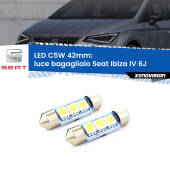 0 Luce Bagagliaio LED c5w 41mm Seat Ibiza IV 6J 2008 - 2015 (Coppia) C5W C10W Led Canbus 41mm a 3 Ultra Led Xenovision - Bianco Lunare 6000k (Coppia)