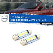 0 Luce Bagagliaio LED c5w 41mm Volvo C70 I 873 1998 - 2005 (Coppia) C5W C10W Led Canbus 41mm a 3 Ultra Led Xenovision - Bianco Lunare 6000k (Coppia)