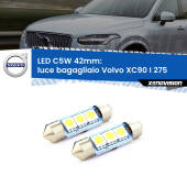 0 Luce Bagagliaio LED c5w 41mm Volvo XC90 I 275 2002 - 2014 (Coppia) C5W C10W Led Canbus 41mm a 3 Ultra Led Xenovision - Bianco Lunare 6000k (Coppia)