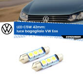 0 Luce Bagagliaio LED c5w 41mm VW Eos  2006 - 2015 (Coppia) C5W C10W Led Canbus 41mm a 3 Ultra Led Xenovision - Bianco Lunare 6000k (Coppia)