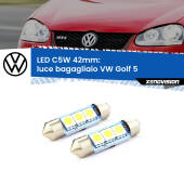 0 Luce Bagagliaio LED c5w 41mm VW Golf 5  2003 - 2009 (Coppia) C5W C10W Led Canbus 41mm a 3 Ultra Led Xenovision - Bianco Lunare 6000k (Coppia)