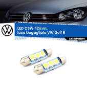 0 Luce Bagagliaio LED c5w 41mm VW Golf 6 2008 - 2011 (Coppia) C5W C10W Led Canbus 41mm a 3 Ultra Led Xenovision - Bianco Lunare 6000k (Coppia)