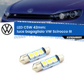 0 Luce Bagagliaio LED c5w 41mm VW Scirocco III 2008 - 2017 (Coppia) C5W C10W Led Canbus 41mm a 3 Ultra Led Xenovision - Bianco Lunare 6000k (Coppia)