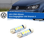 0 Luce Bagagliaio LED c5w 41mm VW Sharan II sul portellone (Coppia) C5W C10W Led Canbus 41mm a 3 Ultra Led Xenovision - Bianco Lunare 6000k (Coppia)