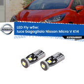 0 Luce Bagagliaio LED Nissan Micra V K14 2016 in poi: W5W Fly W5W: Lampadine LED Fly 6000k (Coppia)