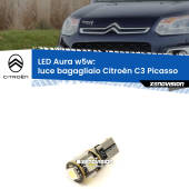 0 Luce Bagagliaio LED per Citroën C3 Picasso  2009 - 2016: Aura w5w W5W: lampadina LED Aura 6000k