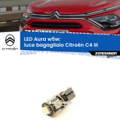 0 Luce Bagagliaio LED per Citroën C4 III 2020 in poi: Aura w5w W5W: lampadina LED Aura 6000k