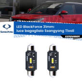 0 Luce Bagagliaio LED per Ssangyong Tivoli  2015 in poi: C5W BlackForce 31mm (Coppia) C5W 31mm: LED Blackforce 6000k (Coppia)