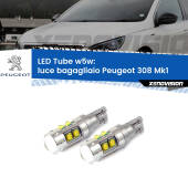 0 Luce Bagagliaio LED W5W Peugeot 308 Mk1 2007 - 2012 W5W Tube W5W: Lampadine LED Tube 6000k (Coppia)