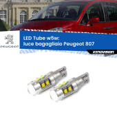 0 Luce Bagagliaio LED W5W Peugeot 807 2002 - 2010 W5W Tube W5W: Lampadine LED Tube 6000k (Coppia)