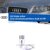 0 Luce Sicurezza Portiere LED Audi A3 8P 2003 - 2012: w5w Ruby T10 (W5W) XPRO Ruby LED - LED Luce Rossa per Stop e Interni (coppia)