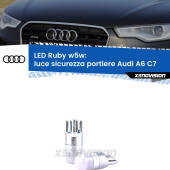 0 Luce Sicurezza Portiere LED Audi A6 C7 2010 - 2018: w5w Ruby T10 (W5W) XPRO Ruby LED - LED Luce Rossa per Stop e Interni (coppia)