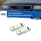 0 Luce Sottoporta LED c5w 36mm Audi A8 D2 1994 - 2002 (Coppia) C5W C10W Led Canbus 36mm a 3 Ultra Led Xenovision - Bianco Lunare 6000k (Coppia)